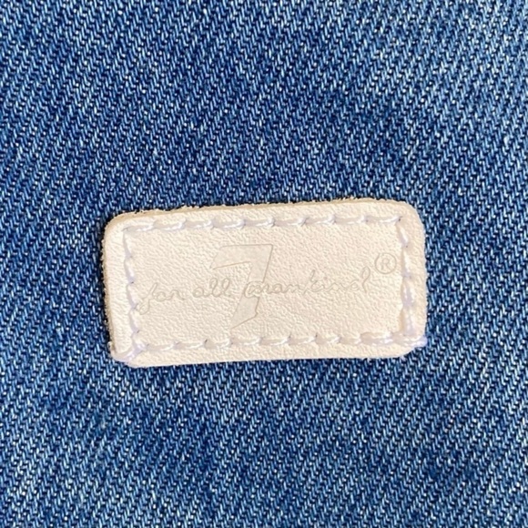 NWT 7 For All Mankind Girl Sleeveless Denim Romper Button Front Medium Wash Sz L - Picture 12 of 13